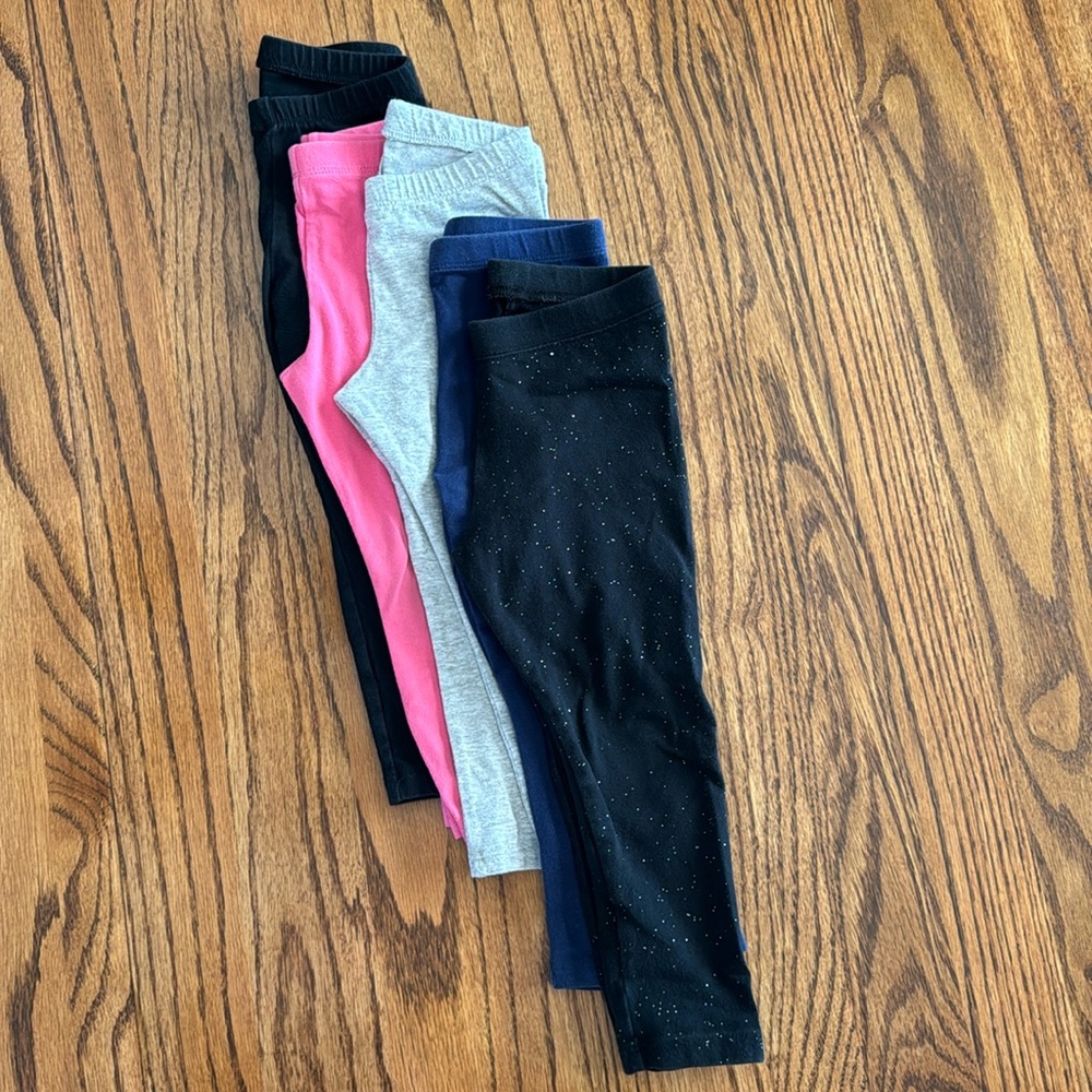 5 Cat & Jack Toddler girls leggings size 2T